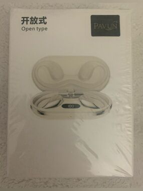 PAVUN Open Type Wireless Earbuds - White With Charging Case BNIB/SEALED